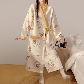 浴袍女成人比純棉吸水速幹洗澡可穿式浴巾睡袍2024新款全棉冬加厚