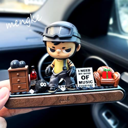 (免運)kubo泡泡瑪特男生生日禮物挪車電話牌停車號碼臨時高級感車載擺件