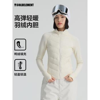 (免運)沖鋒滑雪保暖女修身中間層羽絨衣