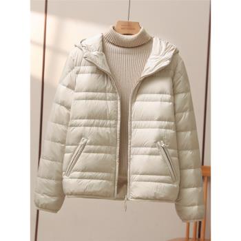 (免運)短款連帽休閑大碼外套輕薄羽絨服