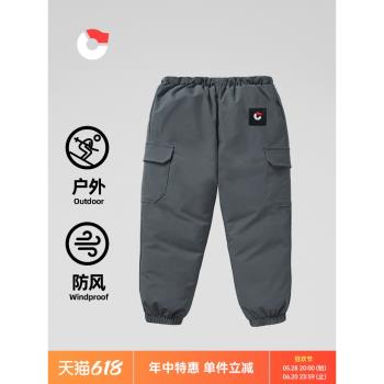 (免運)保姆鵝大童戶外加厚寶寶羽絨褲