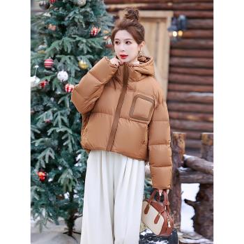 (免運)獨特超好看冬季羽絨服女2024新款設計感時尚短款小個子麵包服外套