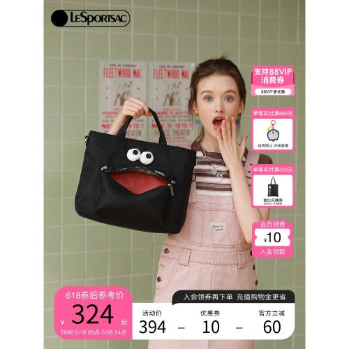 (免運)LeSportsac樂播詩可愛大眼睛托特包通勤電腦包學生斜挎包女尼龍包