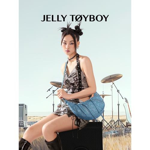 (免運)JTB錦鯉包.春夏新款仿牛仔丹寧餃子包時尚通勤女包小眾單肩斜挎包