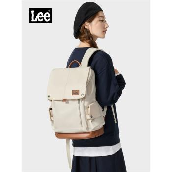 (免運)Lee時尚雙肩包女新款戶外休閑大容量揹包旅行包男書包通勤電腦包