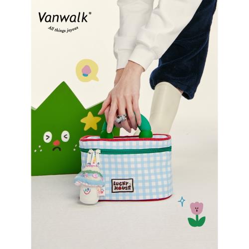 (免運)VANWALK小花園 可愛少女手提化妝包旅行隨身便攜大容量洗漱收納包