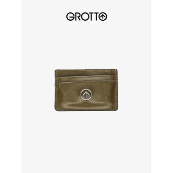 (免運)GROTTO個樂經典箭頭標真皮輕奢簡約多卡位卡包卡夾男女款禮物