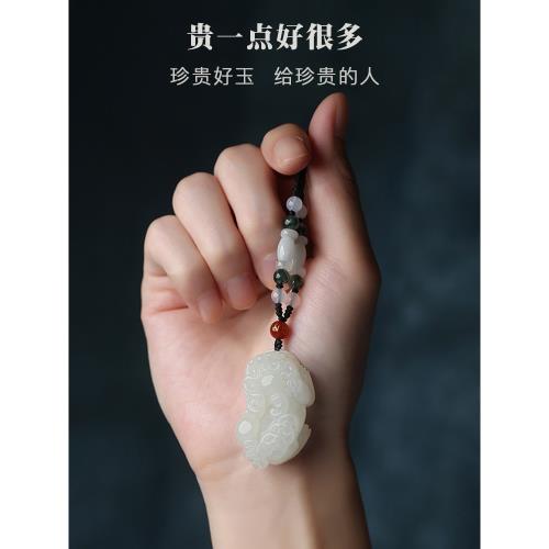免運)和田玉貔貅吊墜男款女項鏈玉石皮丘招財情侶霸王貔貅掛件玉墜玉佩