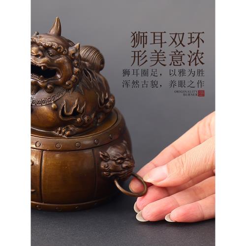純銅 貔貅 香炉 家庭用 香檀置物9