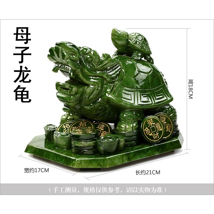 免運)天然南玉母子龍龜擺件玉石雕刻龍頭龜擺設辦公室家居裝飾禮品|裝飾