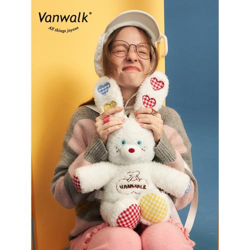 (免運)VANWALK星球兔 自制鬼馬甜心兔子玩偶公仔包毛絨可愛雙肩包ins