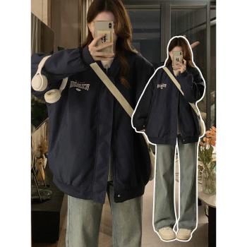(免運)開春加厚羊羔毛絨棒球服外套女2025秋冬季新款情侶裝百搭夾克棉衣