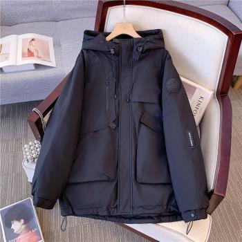 (免運)羽絨棉服女冬季2024年新款爆款大碼工裝外套沖鋒衣夾棉衣保暖棉襖