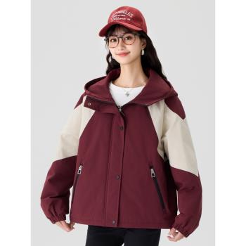 (免運)快魚厚棉服外套女冬季2024新款拼色大碼派克棉襖學生保暖防寒棉衣