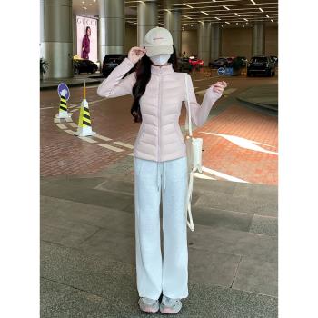 (免運)輕薄羽絨服女冬季2025新款保暖內膽短款修身收腰排骨運動拼接上衣