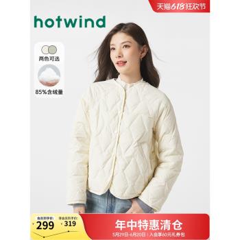 (免運)熱風輕薄羽絨服內膽2024年冬季新款女士V領菱形保暖小香風羽絨服