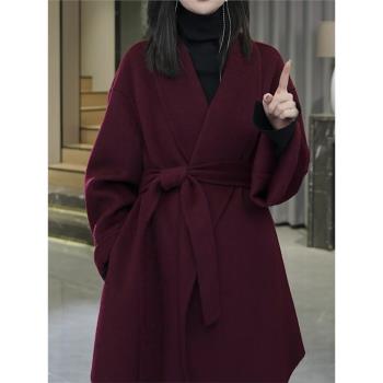 (免運)高檔氣質女神減齡保暖外套2025冬季新款純色休閑百搭通勤寬松大衣