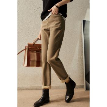 (免運)の笑涵閣時髦加絨保暖休閑顯瘦百搭牛仔褲女秋冬新款KZK361671VG#