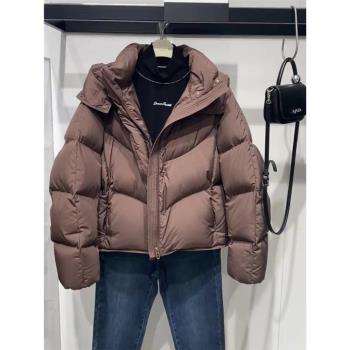 (免運)棕色羽絨棉服女冬季加厚麵包服保暖韓系休閑連帽高階歐貨夾棉外套