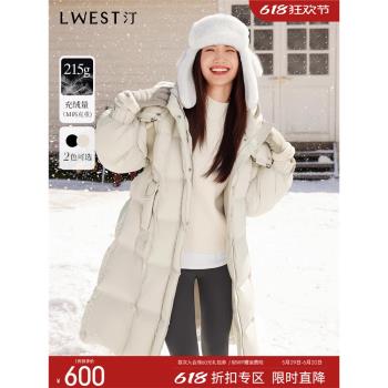 (免運)朗文斯汀加厚羽絨服女長款2024冬季新款連帽立領東北抗寒保暖外套