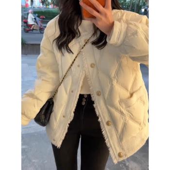 (免運)大碼小香風加厚棉服女秋冬季胖mm2-300斤韓版寬松保暖棉衣短外套