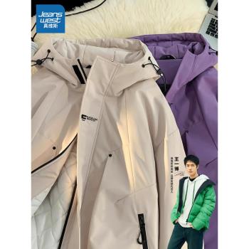 (免運)真維斯工裝連帽棉服女士秋冬季潮牌加厚保暖情侶款晉江棉衣外套女