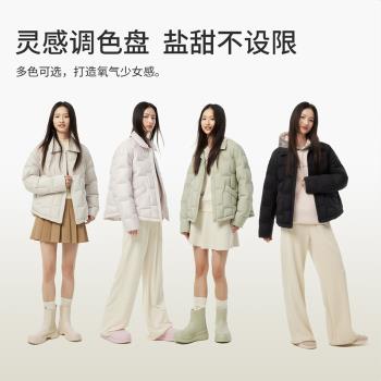 (免運)坦博爾春季新款羽絨服女士輕薄短款襯衫式翻領時尚休閑保暖外套