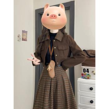 (免運)法式高階感氣質連衣裙子女秋冬2025新款小香風入秋搭配一整套裝裙