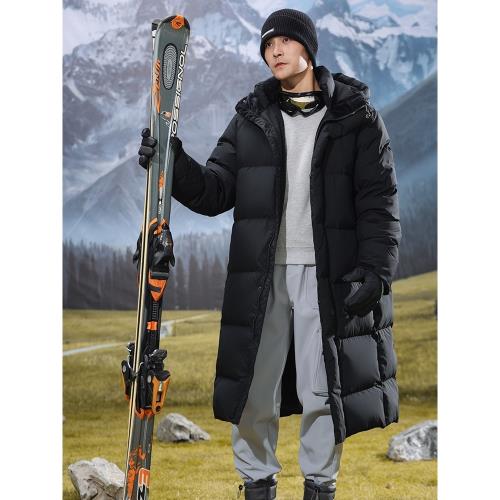 (免運)羽物男裝400g高充絨科技防寒長款白鴨絨無性別羽絨服2024冬外套