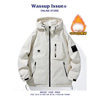 (免運)WASSUP工裝羽絨服男款冬季加厚沖鋒衣2024新款情侶防寒輕薄外套男