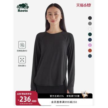 (免運)Roots美式ACTIVE系列春季女士運動長袖T恤上衣38020232