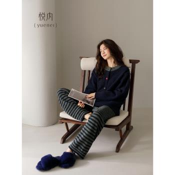 (免運)悅內半邊絨睡衣女秋冬款冬季加厚加絨珊瑚絨家居服冬天保暖小香風