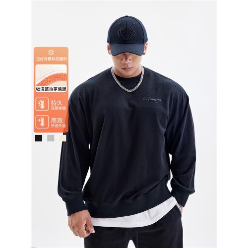 (免運)鹿家門華夫格基礎百搭衛衣男運動美式健身休閑長袖套頭衫男情侶潮