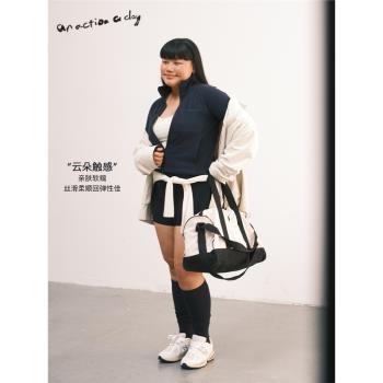 (免運)AAAD | Basic Wear 優絲暖膚絨立領加厚外套直筒長褲休閑運動套裝