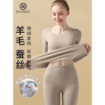 (免運)德絨自發熱羊毛女士美膚保暖內衣
