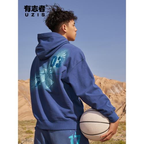 (免運)有志者UZISx卡米然獵鷹系列運動衛衣男春秋重磅保暖美式印花衛衣