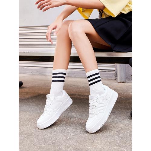 (免運)ZHR則則撞色拼接板鞋百搭情侶款休閑鞋