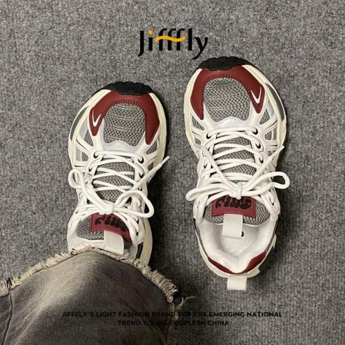 (免運)Jifffly老爹男2025夏季新款復古百搭ins潮牌厚底增高情侶運動鞋女