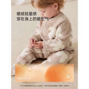 (免運)babylove嬰兒連體衣秋冬季家居服半邊絨柔軟寶寶睡衣保暖哈衣爬服