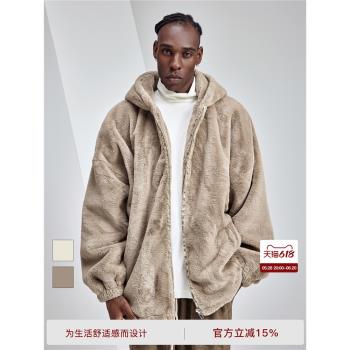 (免運)BODYDREAM加厚毛絨外套男冬季保暖加絨男裝夾克寬松連帽情侶上衣