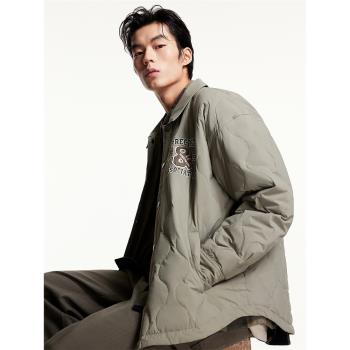 (免運)傑克瓊斯男裝春季新款輕薄羽絨服男保暖寬松襯衫情侶夾克外套短