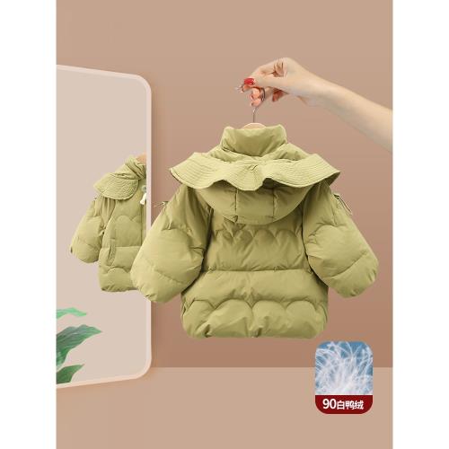 (免運)女童羽絨服冬裝2024新款女寶寶90白鴨絨小童洋氣冬季保暖兒童外套