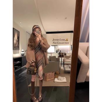 (免運)高階感超好看斗篷呢子大衣女士冬季寬松小個子雙面羊駝絨毛呢外套