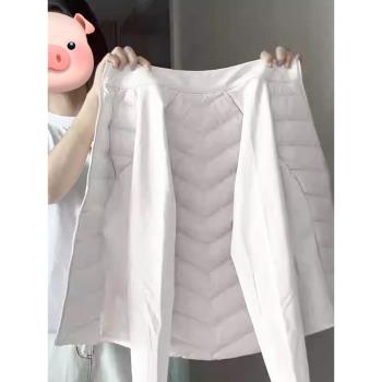 (免運)LULU COCO白色輕薄外套羽絨服內膽女款冬季短款修身秋冬內搭瑜伽