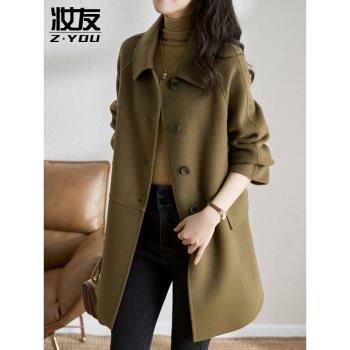 (免運)毛呢外套春裝女款春季風衣2025新款小個子開春高級感洋氣呢子大衣