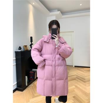 時尚中長款韓版寬松連帽羽絨服