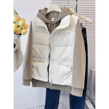 羽絨服馬甲女2024秋冬新款韓版設計感洋氣大碼加厚寬松馬夾外套潮