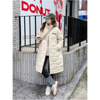 羽絨棉服女款2024秋冬季新款大碼寬松加厚棉襖派克服棉服長款外套