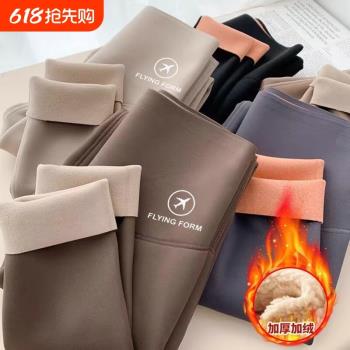 鯊魚褲加絨打底褲秋冬女外穿九分保暖羊羔毛芭比褲高腰加厚連褲襪