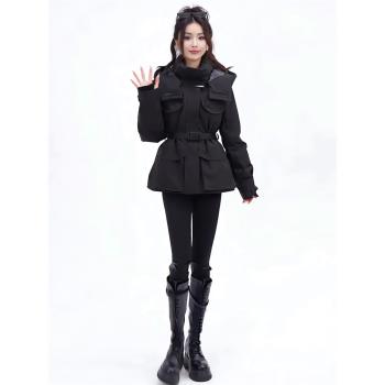 小個子工裝派克白鴨絨羽絨服2025冬季新款極寒保暖沖鋒衣外套女潮